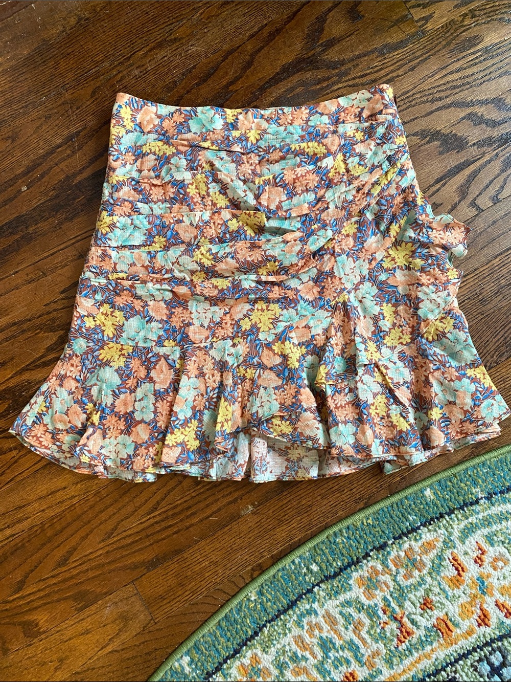 Veronica Beard Floral Ruffled Skirt